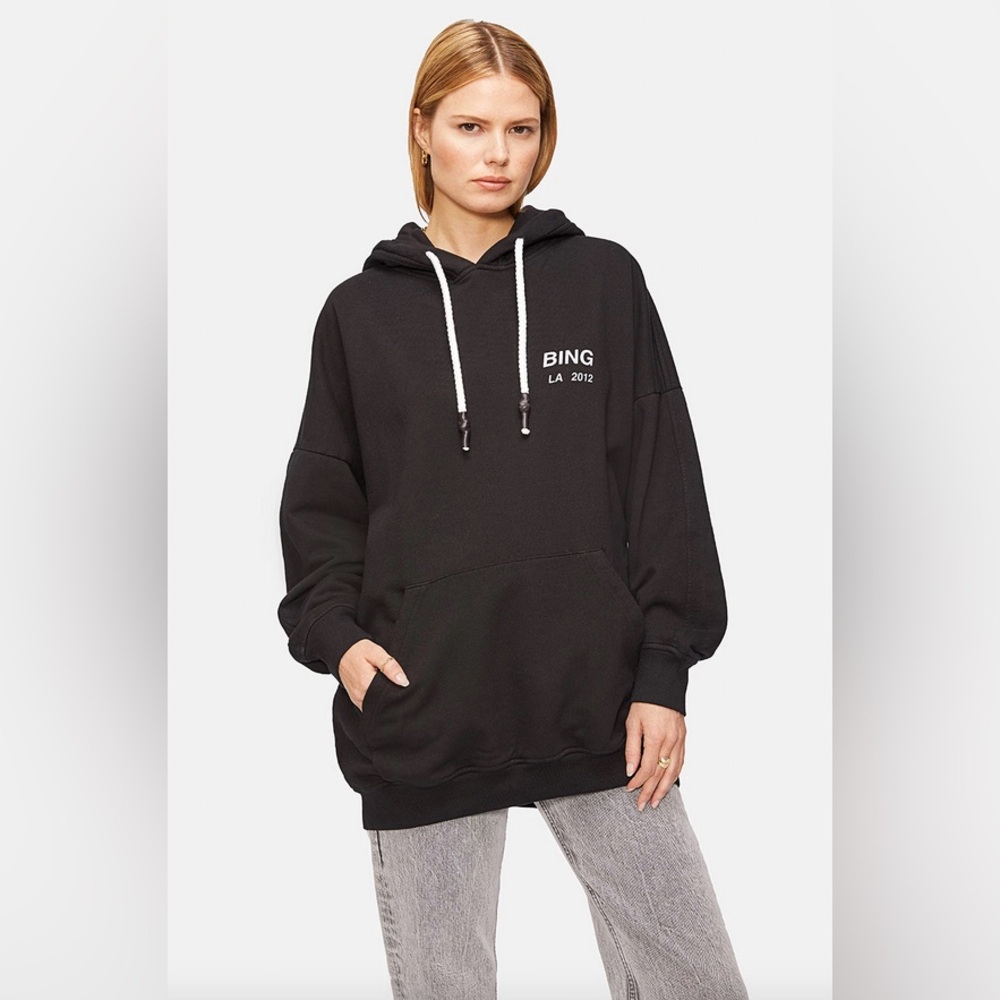 Anine Bing Black Logo Lottie Hoodie XS/S - Picture 1 of 12